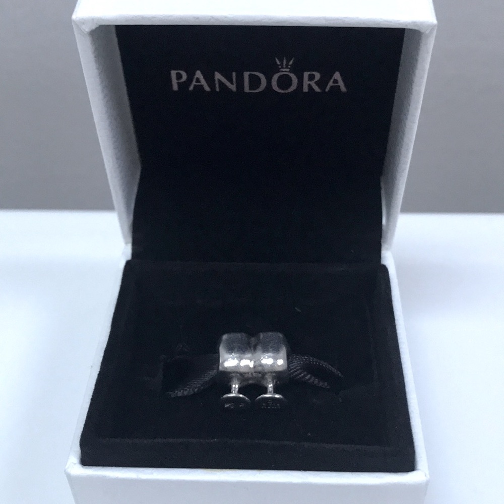 Authentic Pandora CZ .925 sterling silver wine  charm.